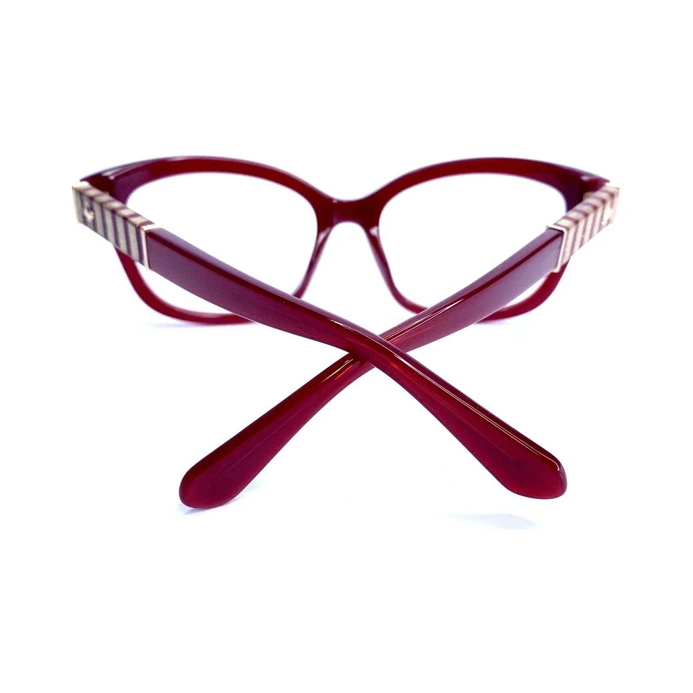 Kate Spade Red Cat Eye Glasses Gold Logo Accent Johanna2 LHFHA 53 17 140
